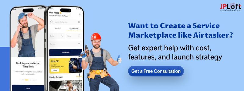 Create an App Like Air tasker CTA